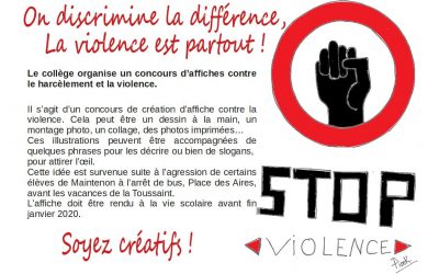 Concours d&rsquo;affiche contre les violences