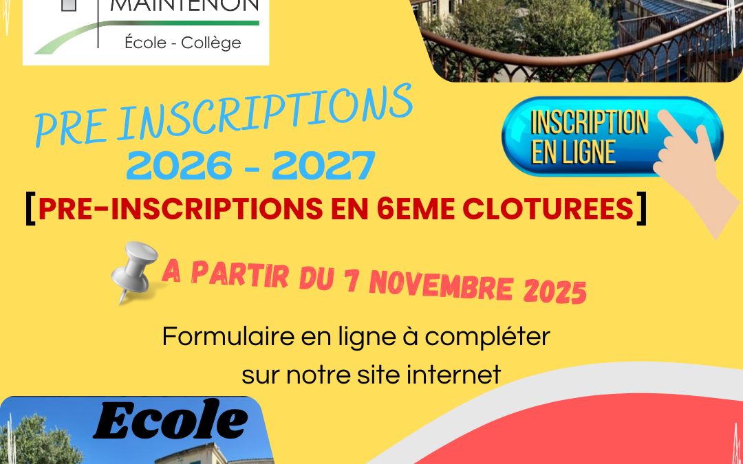 PRE INSCRIPTIONS / 2026-2027